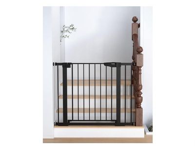 Mom's Choice Awards Winner-Cumbor 29.7"-40.6" Baby Gate for Stairs, Dog Gate for Doorways, Pressure Mounted Self Closing Pet Gates for Dogs Indoor, Durable Safety Child Gate with Easy Walk Thru Door