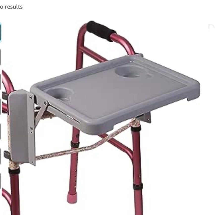 Fold away walker tray