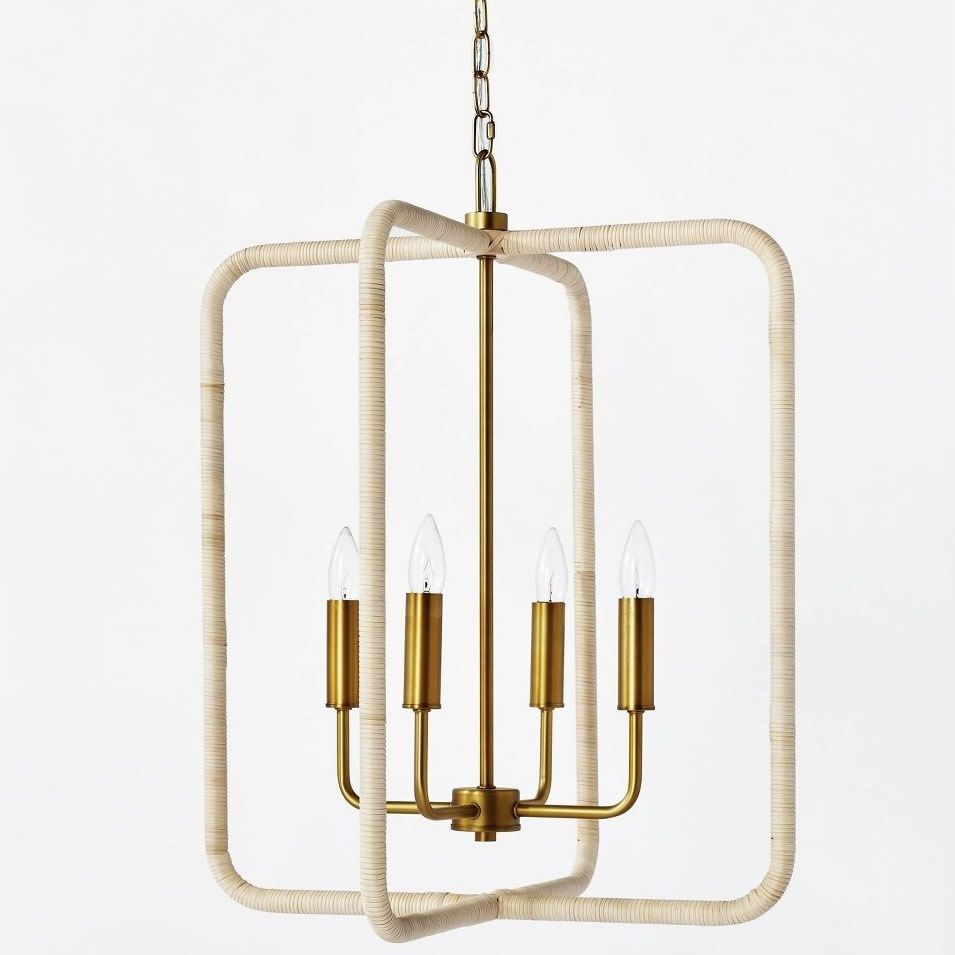 Rattan Lantern Ceiling Pendant Brass - Threshold™
