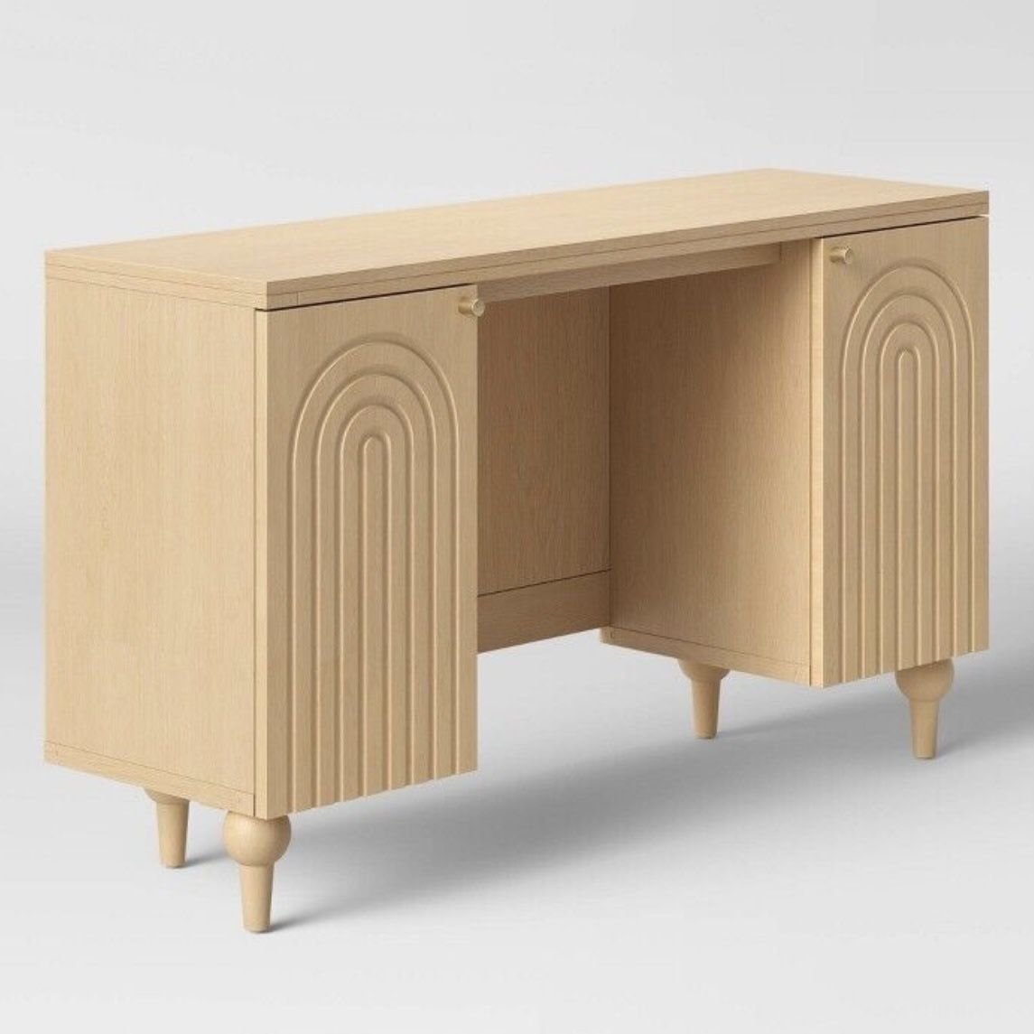 Arches Writing Desk with Storage Cabinets Natural - Threshold™