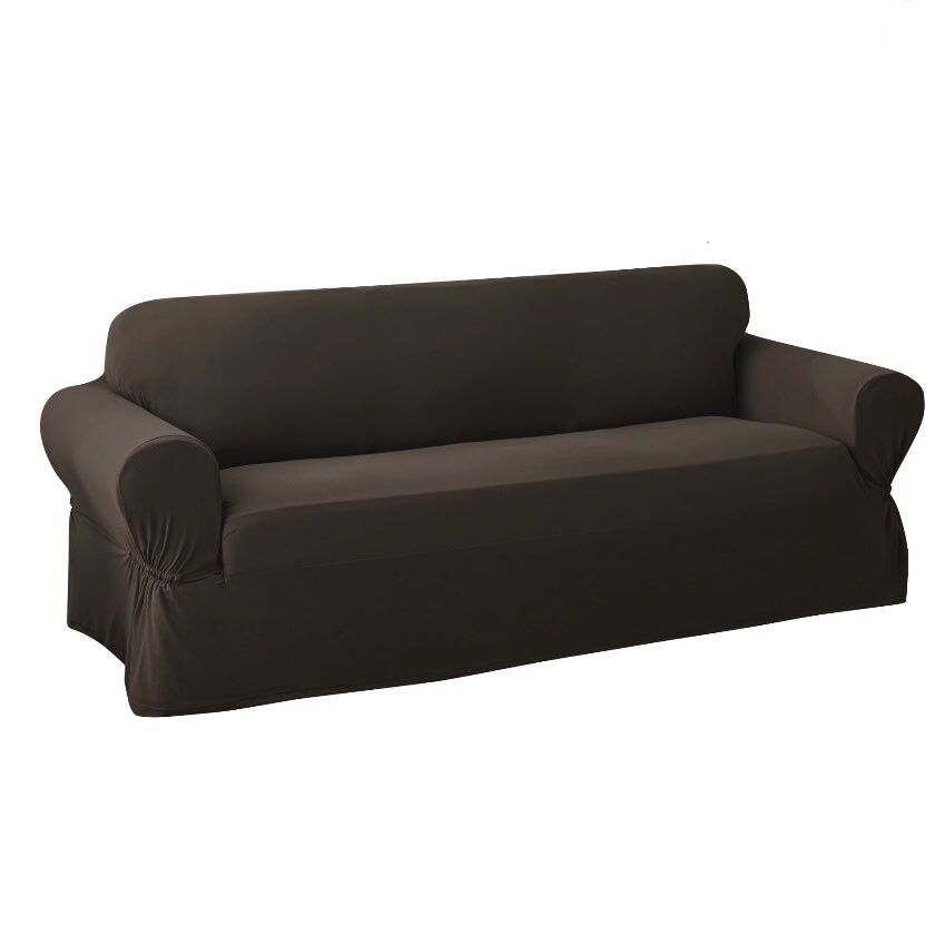 Mainstays Pixel Stretch Fabric Loveseat Slipcover, Brown, 1-Piece (please be advised that sets may be missing pieces or otherwise incomplete)
