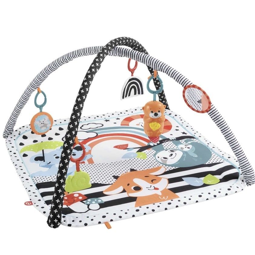 Fisher-Price 3-in-1 Music Glow and Grow Gym Infant Playmat with Lights &amp; Removable Toys