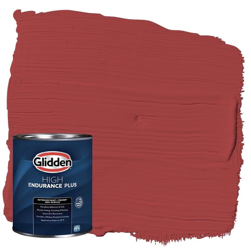 Glidden HEP Exterior Paint+Primer, Semi-Gloss, Red Gumball, 28.5oz