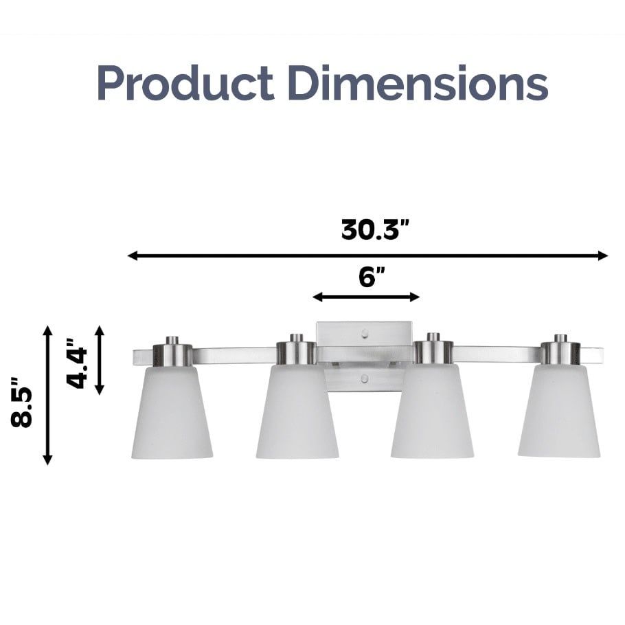 Prominence Home Fairendale 4-Light Brushed Nickel Vanity Light