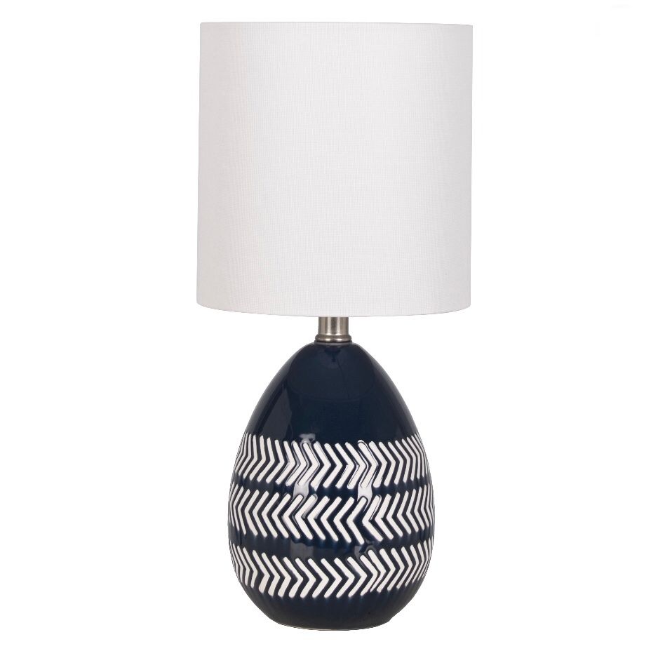 Mainstays Blue Arrow Ceramic 17 Grab and Go Table Lamp