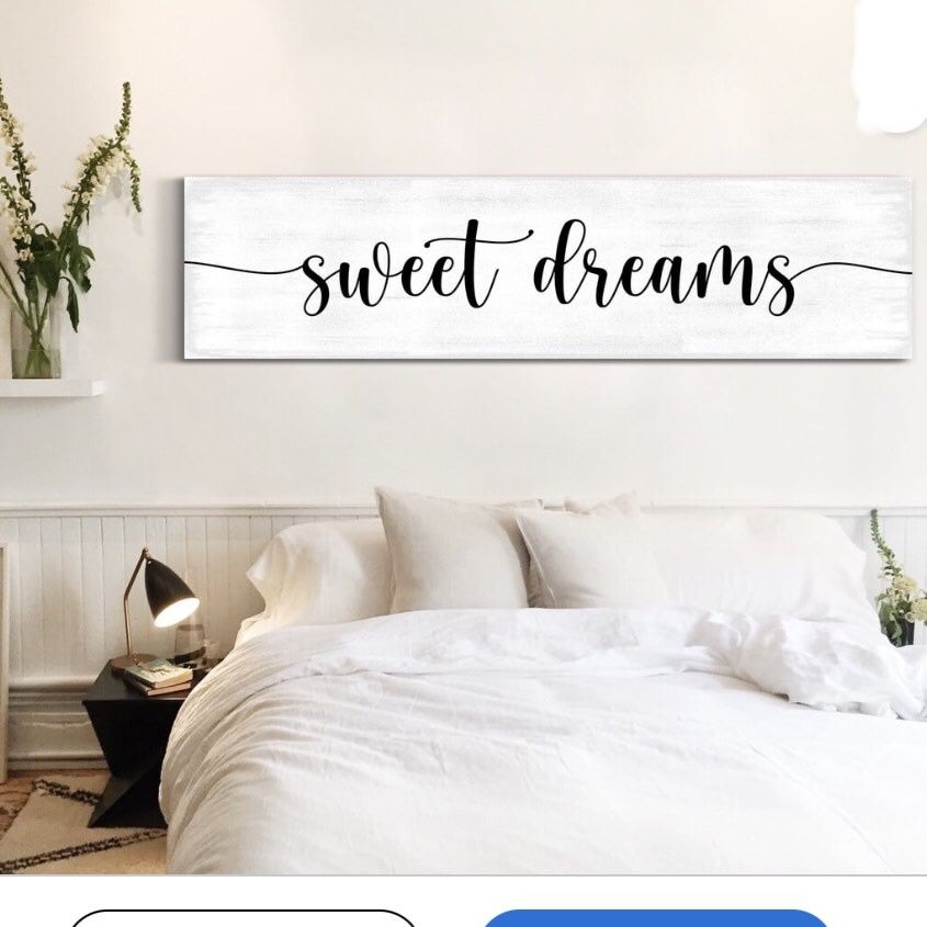 Rustic Canvas Painting Print Sweet Dreams Sign Wall Art