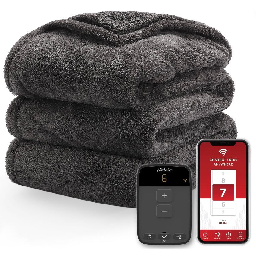Sunbeam Connected WiFi Heated Blanket, Full