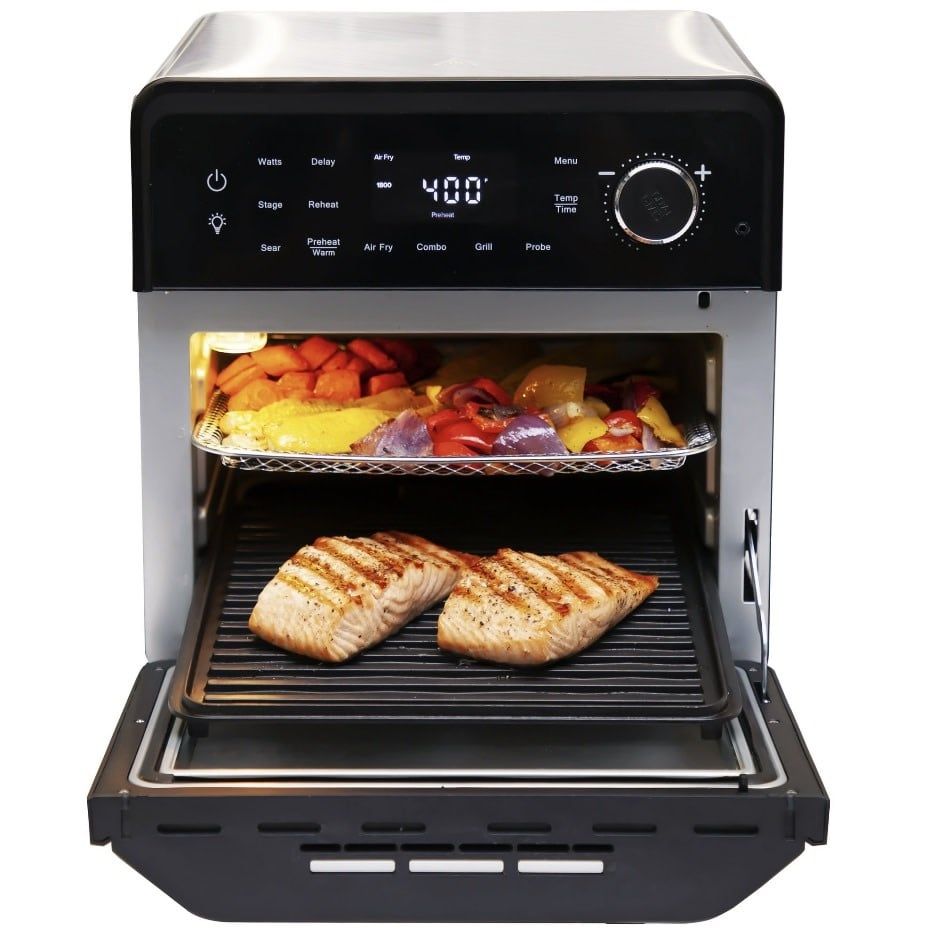 NuWave T. English Pro-Smart Grill w/Combo Cooking &amp; Air Frying