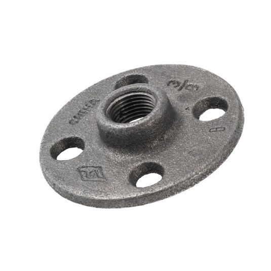 3/4” black floor flange 5 pk