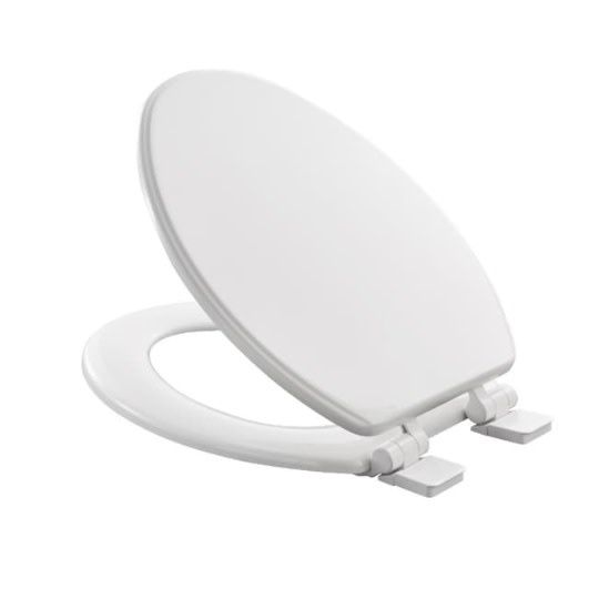 Moments Wood White Elongated Soft Close Toilet Seat