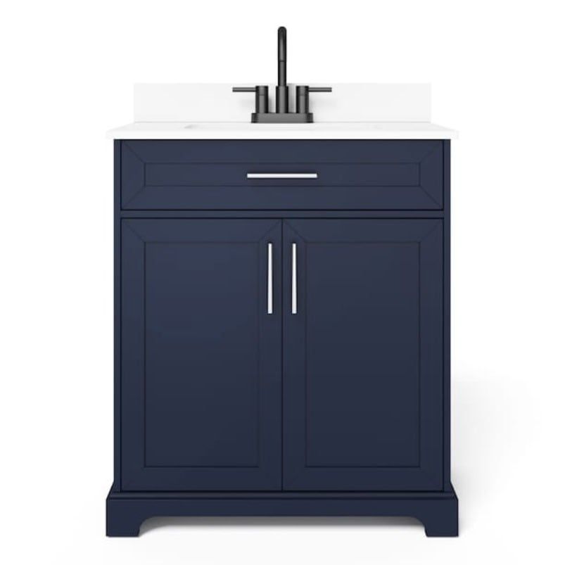 Harwell 30in Blue Bathroom Vanity WITH TOP