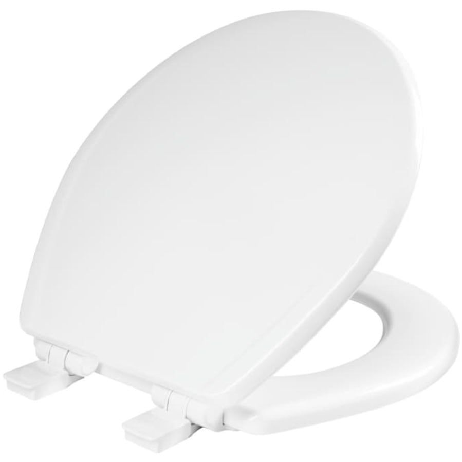 Wood White Round Soft Close Toilet seat
