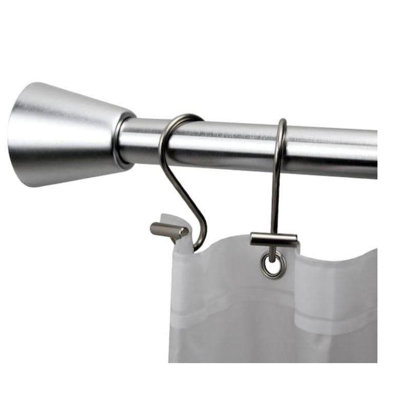 A+R Brushed Nickel Tension Straight Adj Shower Rod, 42-72”