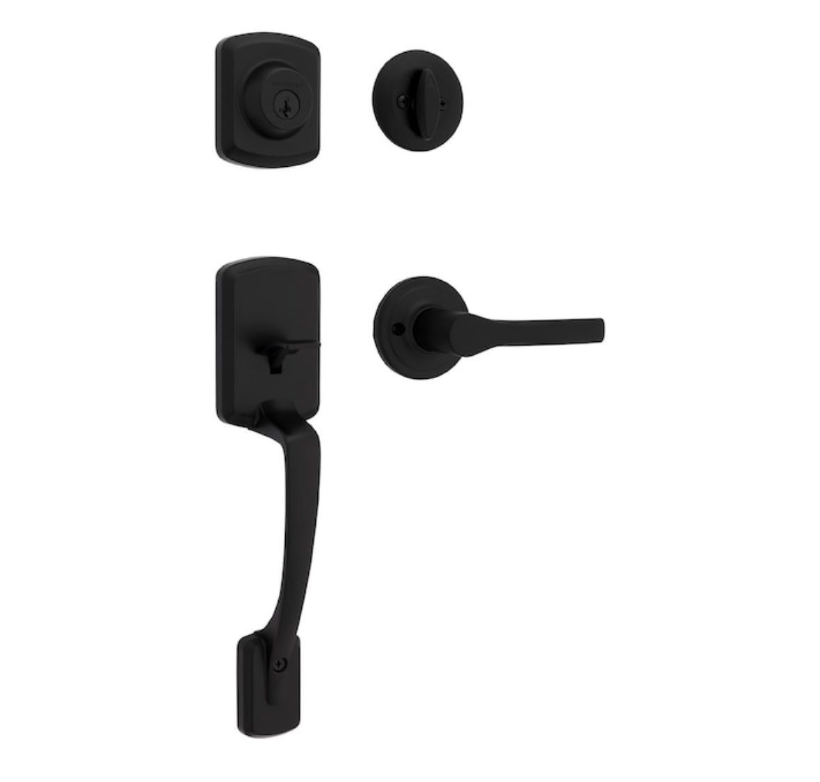Kwikset matte black entry door set