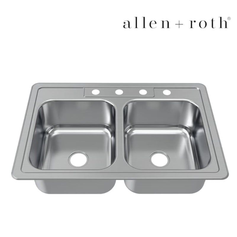 Allen + Roth Double Bowl Kitchen Sink