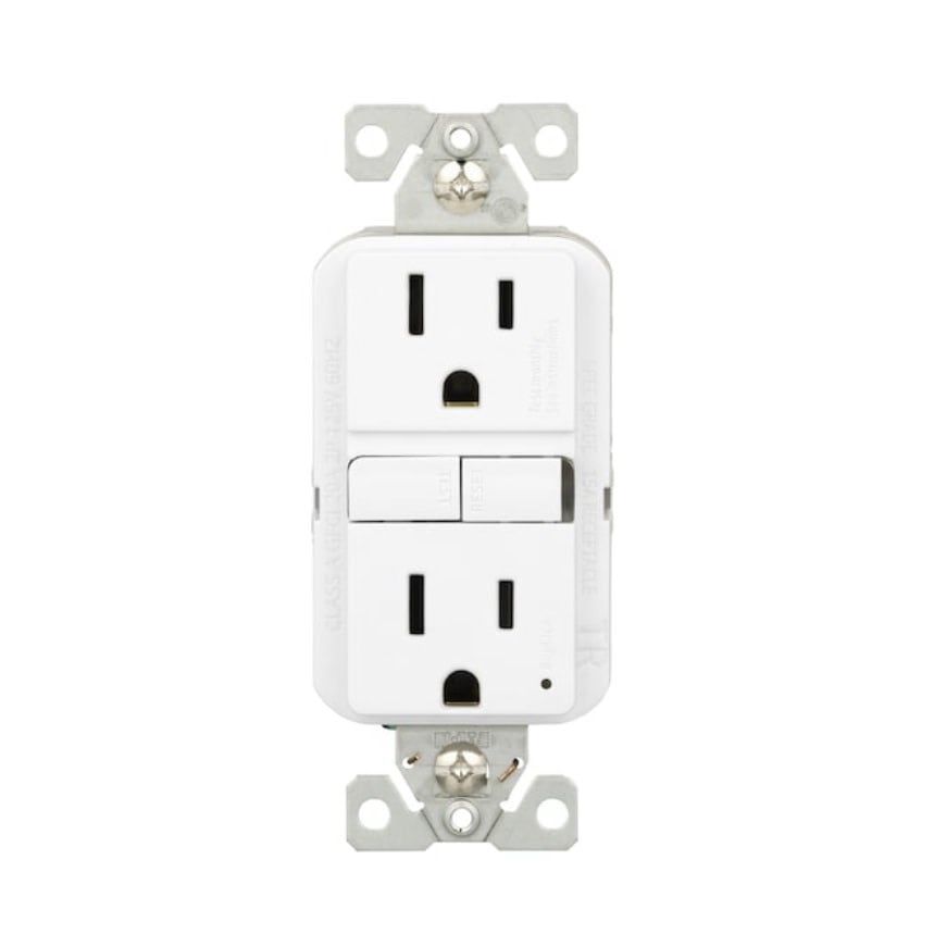 15 Amp 125 Volt Tamper Resistant GFCI Outlet, White