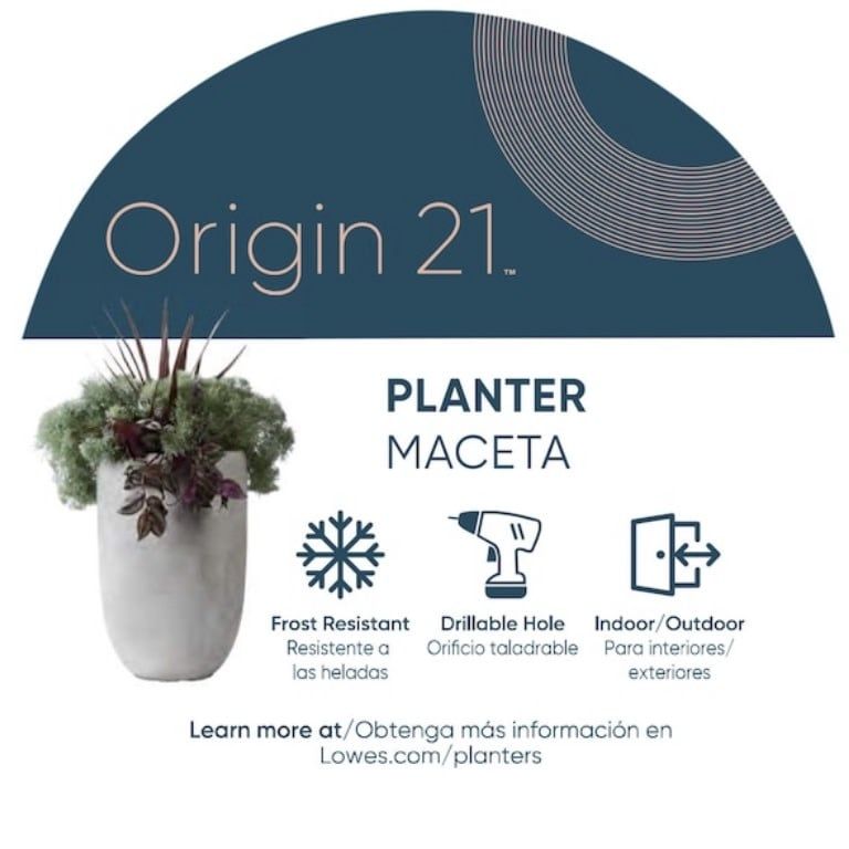In/Outdoor Planter, White, 9.75x17.75”