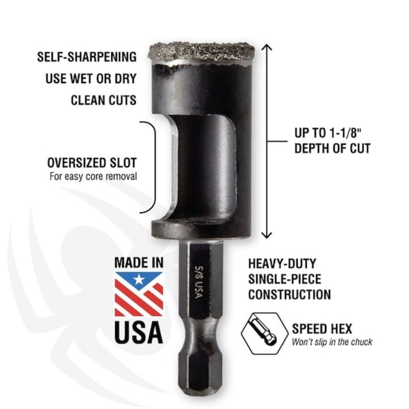 Spyder Diamond Edge 5/8” Arbored Hole Saw