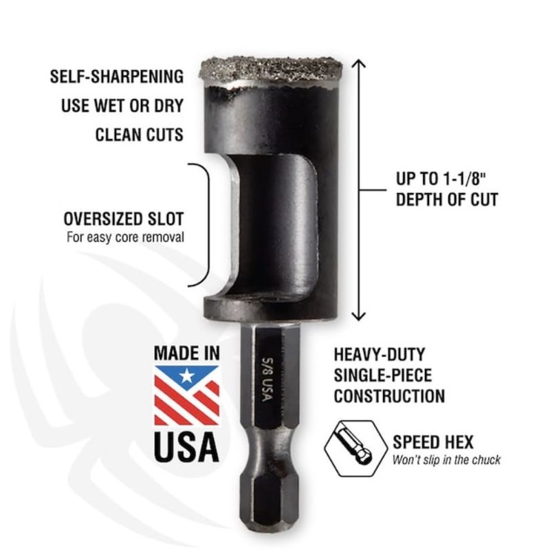 Spyder Diamond Edge 5/8” Arbored Hole Saw