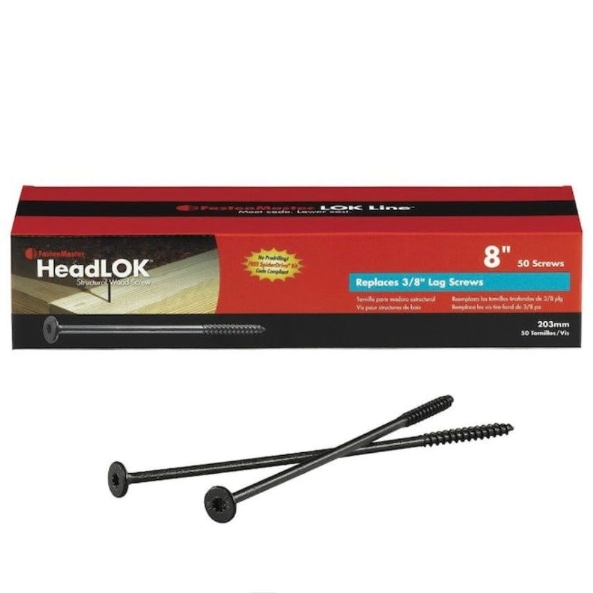 8-in Black Structural Wood Screw