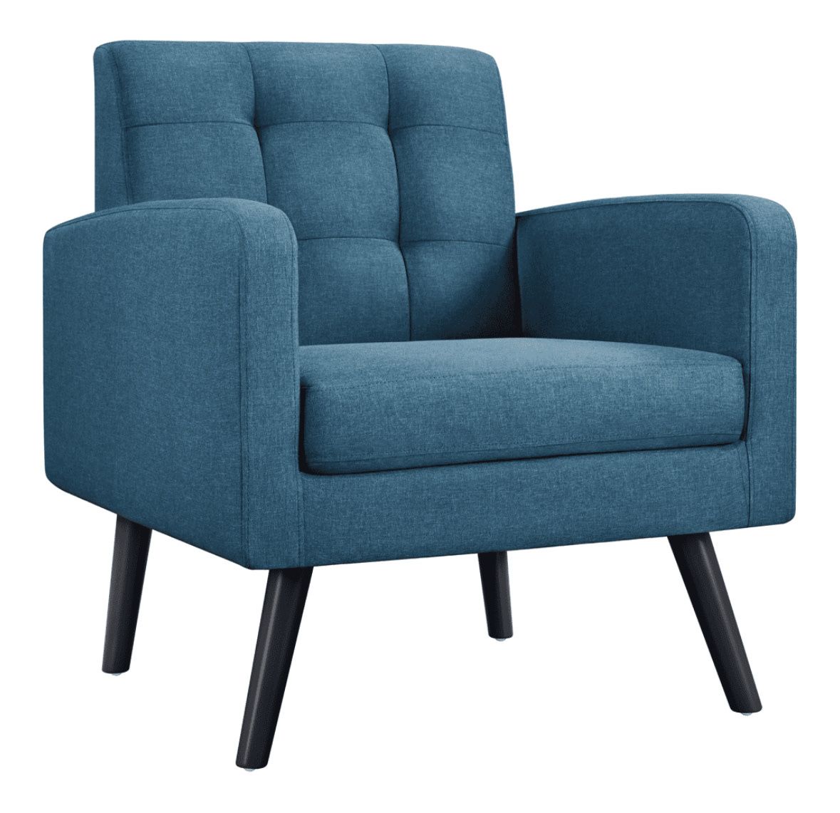 Mid century fabric arm chair - blue
