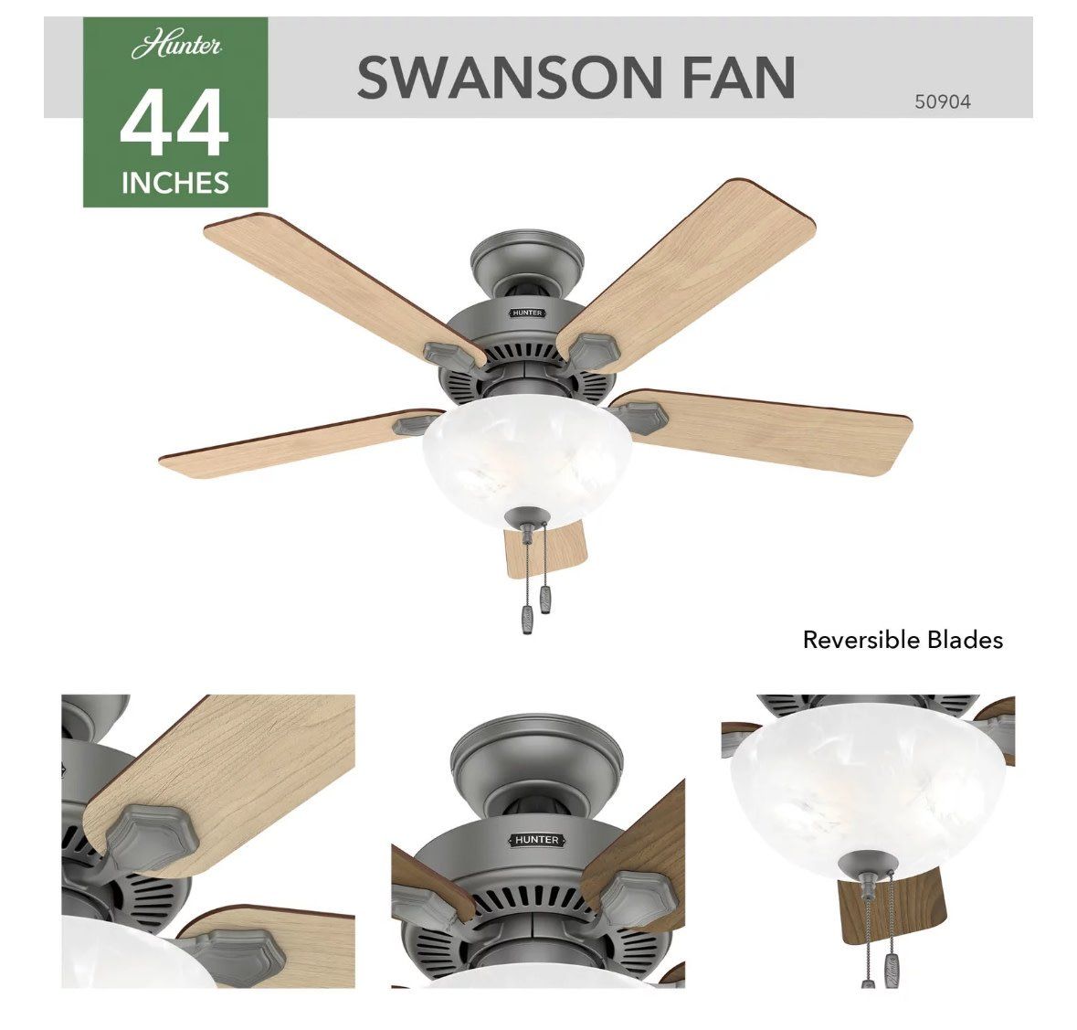 Hunter Swanson 44” indoor ceiling  fan