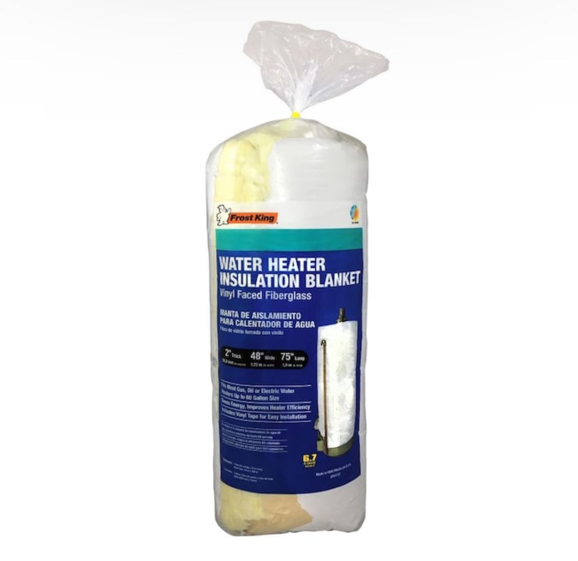 Water heater insulation blanket wrap