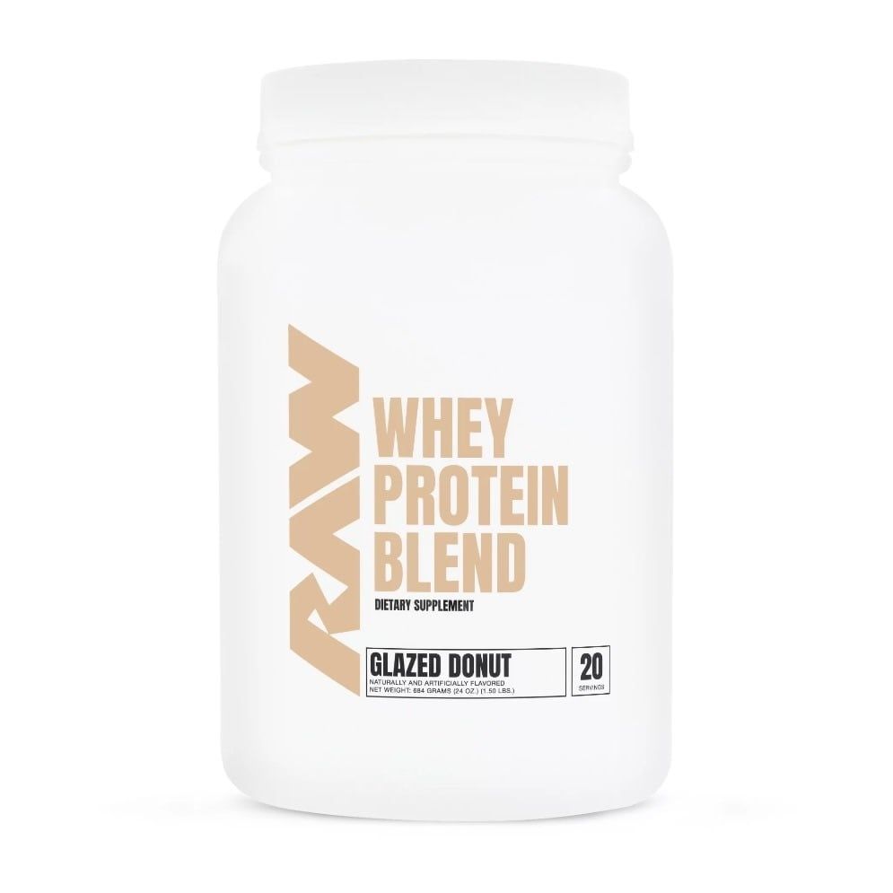 RAW Nutrition Whey Protein Powder, Glazed Donut, 20 Servings