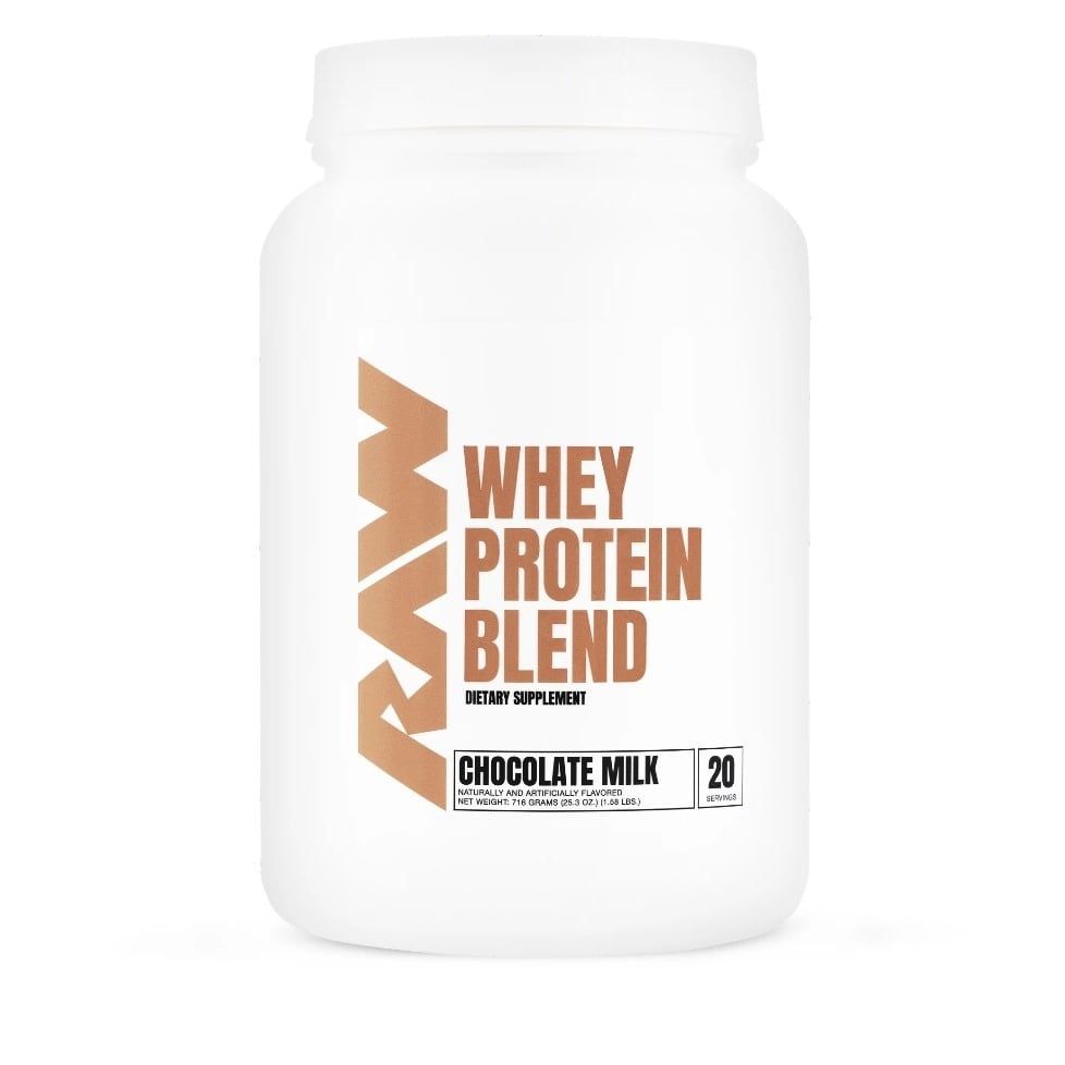 RAW Nutrition Whey Protein Powder, Chocolate Milk, 20 Servings
