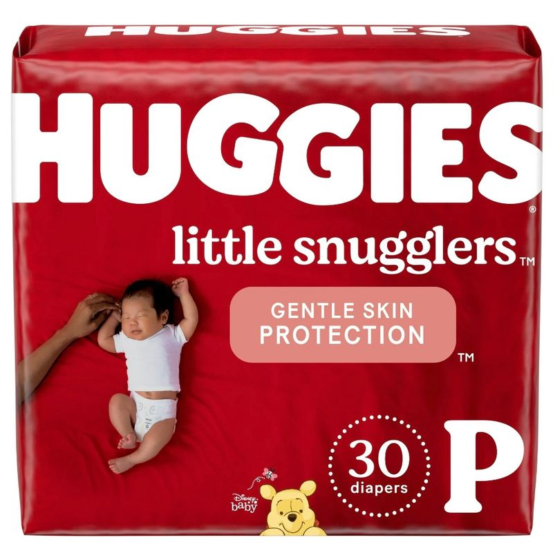 Huggies Baby Diapers, Size Preemie, 30 Ct
