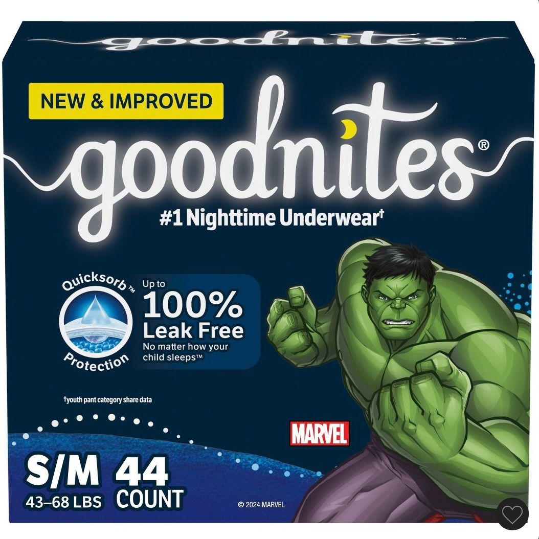 goodnites bedwetting underwear S/M 33 count
