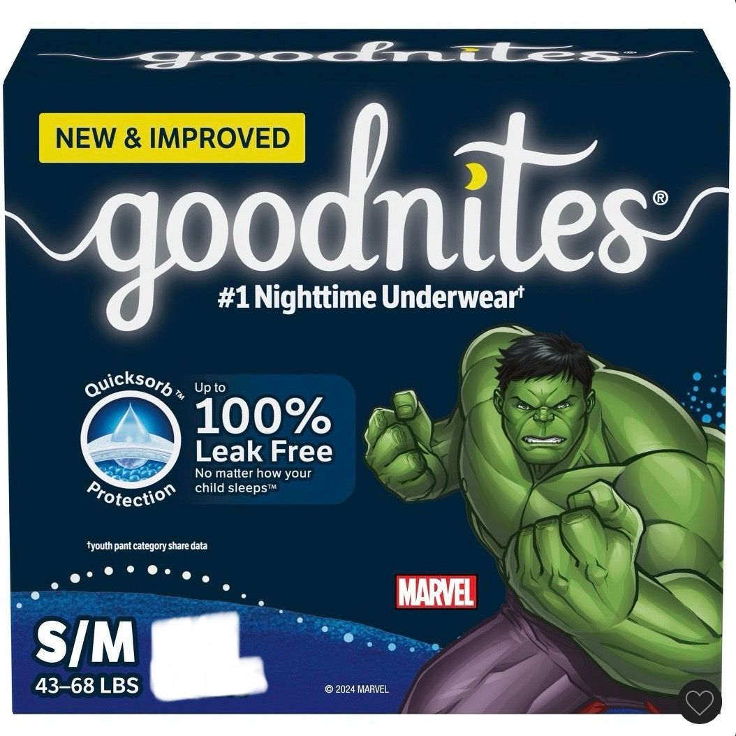 goodnites bedwetting underwear S/M 22 count