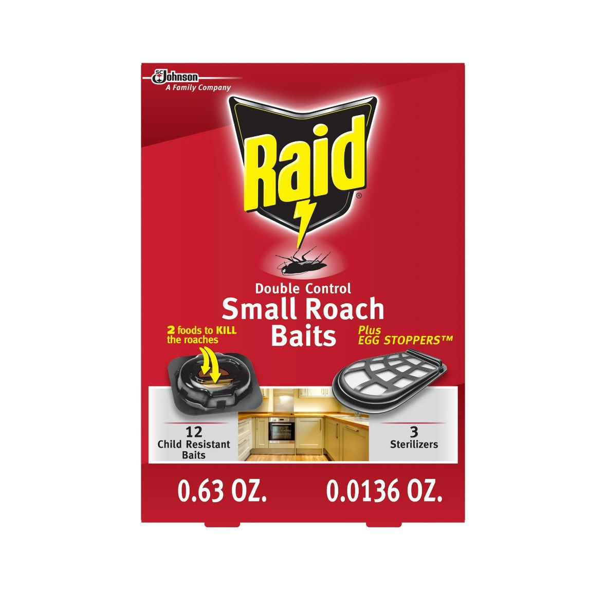 Raid indoor/outdoor roach baits, 15 ct