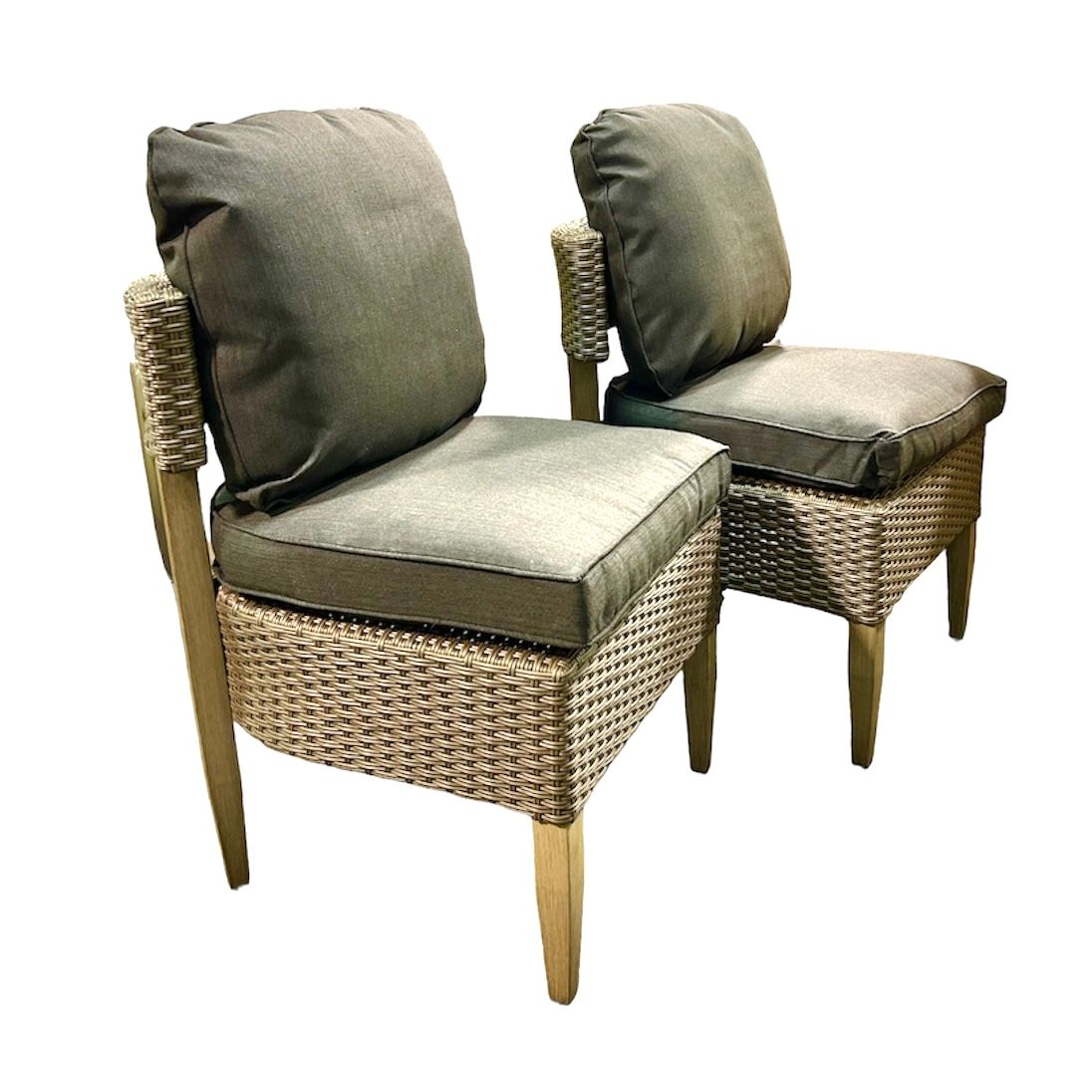 Armless patio dining chair set NO OTTOMANS