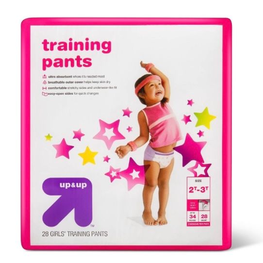 Girls&#39; Training Pants Jumbo Pack - 2T-3T - 28ct