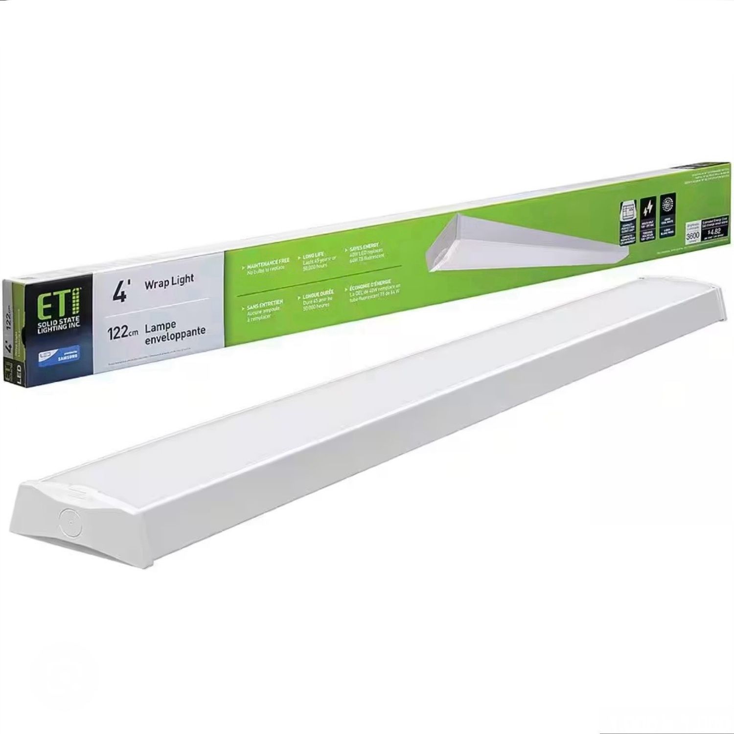 ETI 4ft. Compact Wrap Light, Super Bright 3600 Lumens