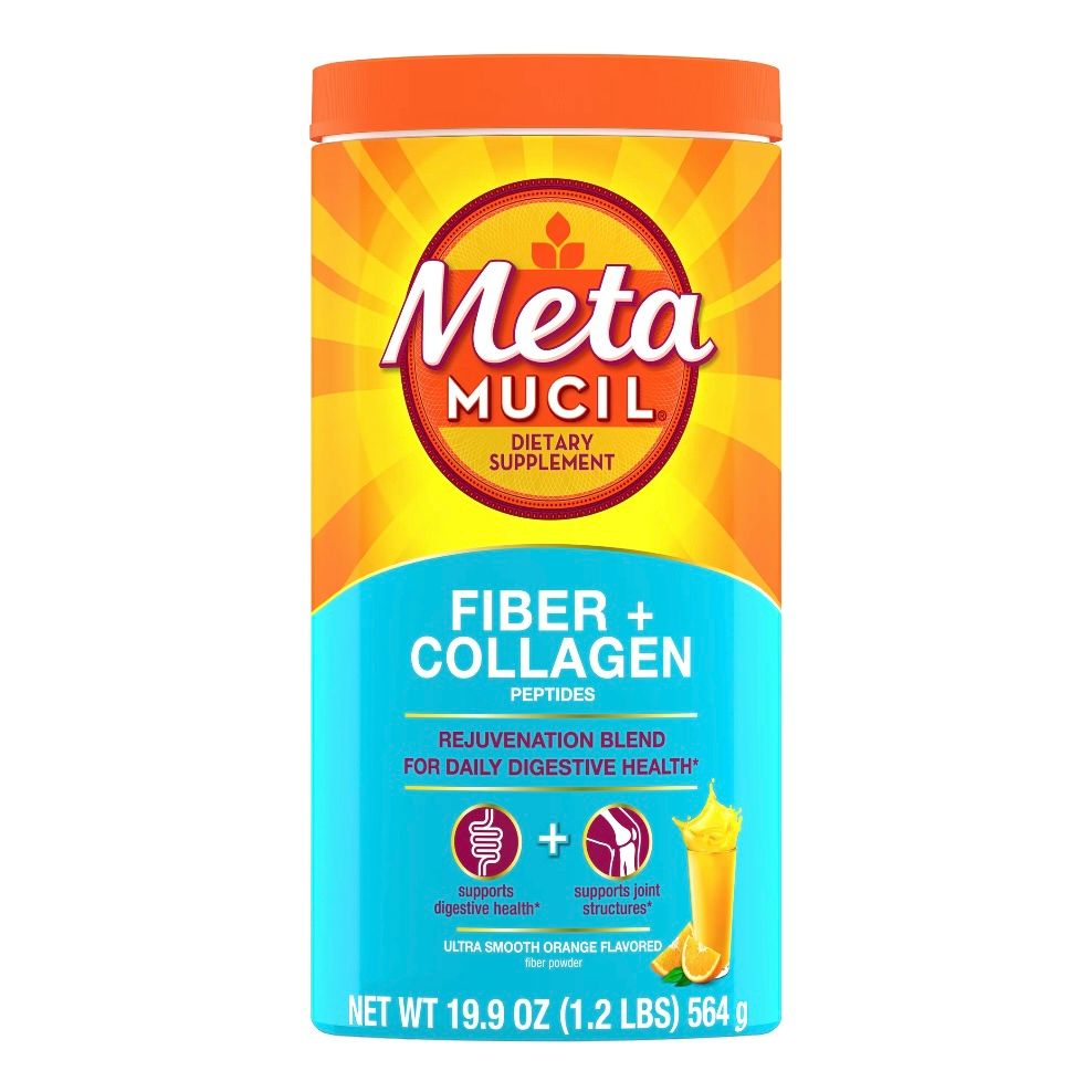 Metamucil Fiber + Collagen Psyllium Husk Fiber Supplement