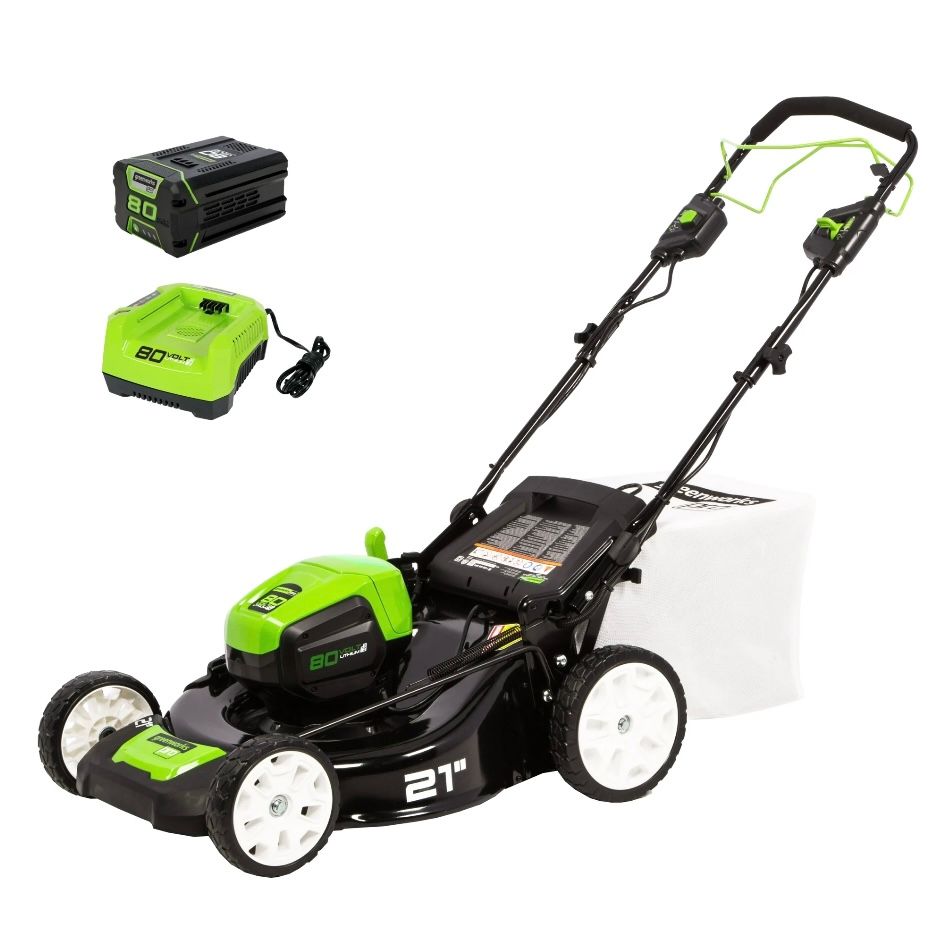 Greenworks 80v Mower with Battery and Charger