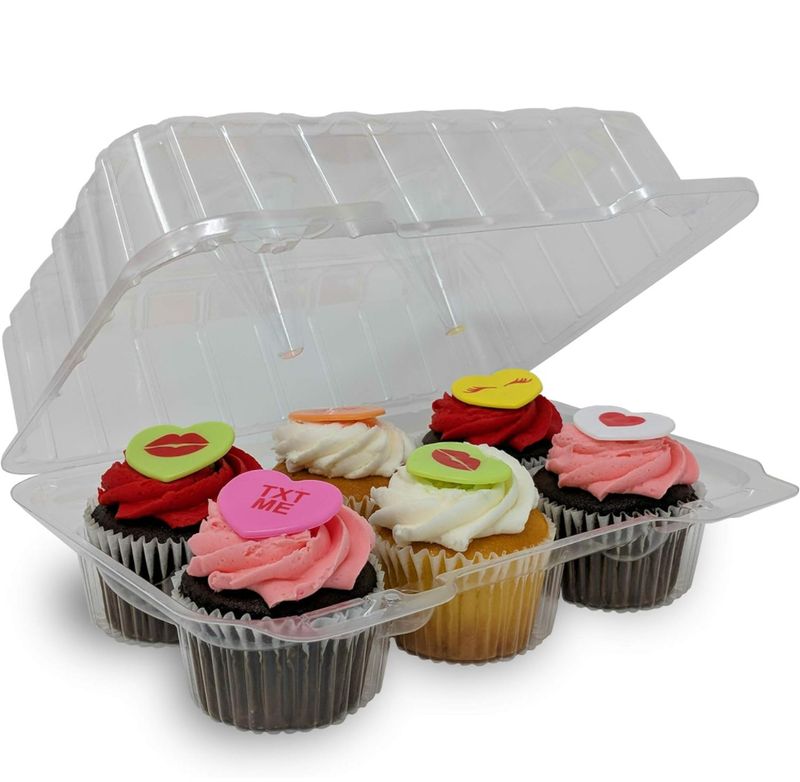 6 ct Large cupcake/cinnamon roll container pack of 125