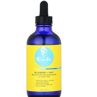 Curls Hair and Scalp Strengthening Oil - Blueberry + Mint. 4 fl ozs