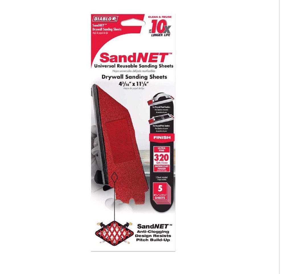 SandNET Drywall Reusable Sanding Sheets 320 Grit