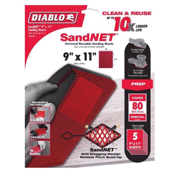 SandNET Universal Reusable Sanding Sheets 80 Grit