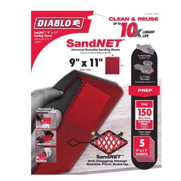 SandNET Universal Reusable Sanding Sheets 150 Grit