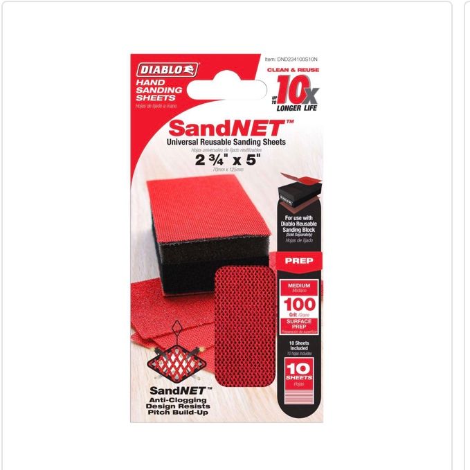 Diablo SandNet 5 in. L X 2-3/4 in. W 100 Grit Ceramic Blend