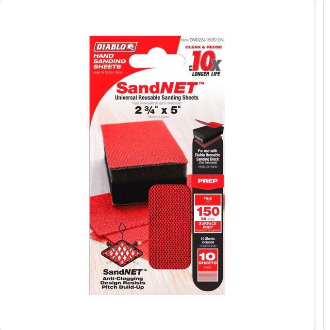 Diablo SandNet 5 in. L X 2.75 in. W 150 Grit Ceramic Blend