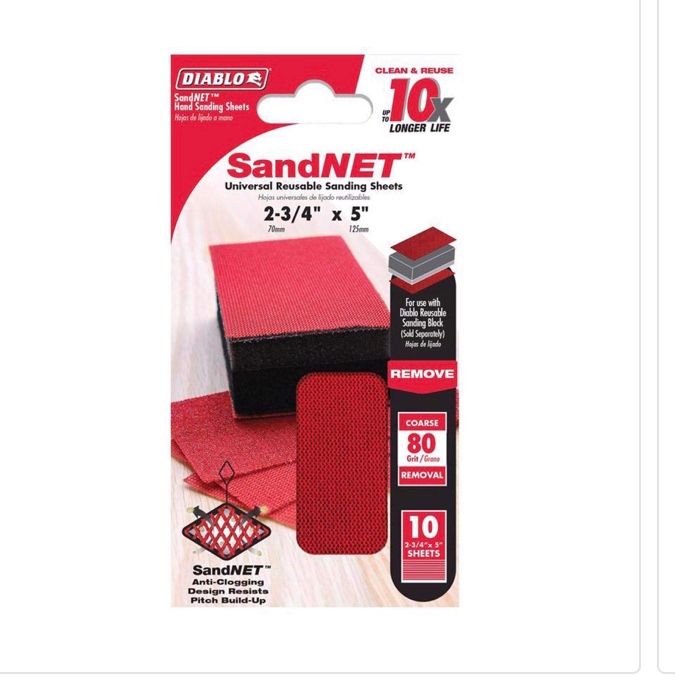 Diablo SandNet 5 in. L X 2-3/4 in. W 80 Grit Coarse Block Hand