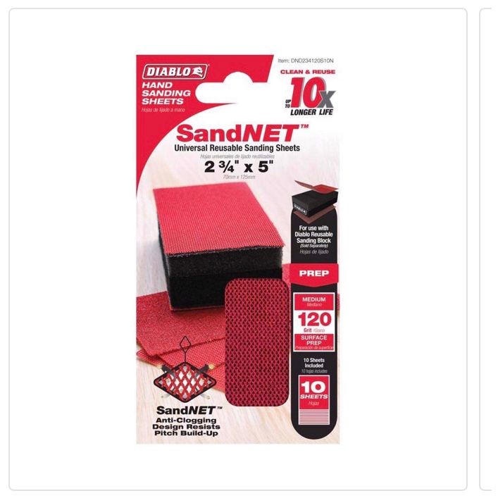 Diablo SandNet 5 in. L X 2-3/4 in. W 120 Grit Medium Block