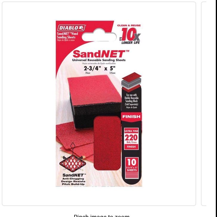 Diablo SandNet 5 in. L X 2-3/4 in. W 220 Grit Ultra Fine Block