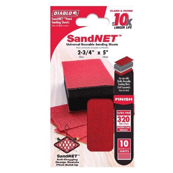 Diablo SandNet 5 in. L X 2-3/4 in. W 320 Grit Ultra Fine Block