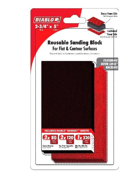 Diablo Reusable 5 in. L X 2-3/4 in. W Wet/Dry Hand Sanding Pad